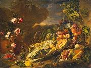 Jan Davidz de Heem Fruit and a Vase of Flowers Germany oil painting artist